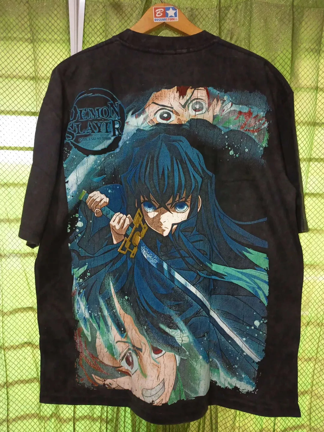 Demon Slayer - Muichiro Tokito - Faded Black T-Shirt back