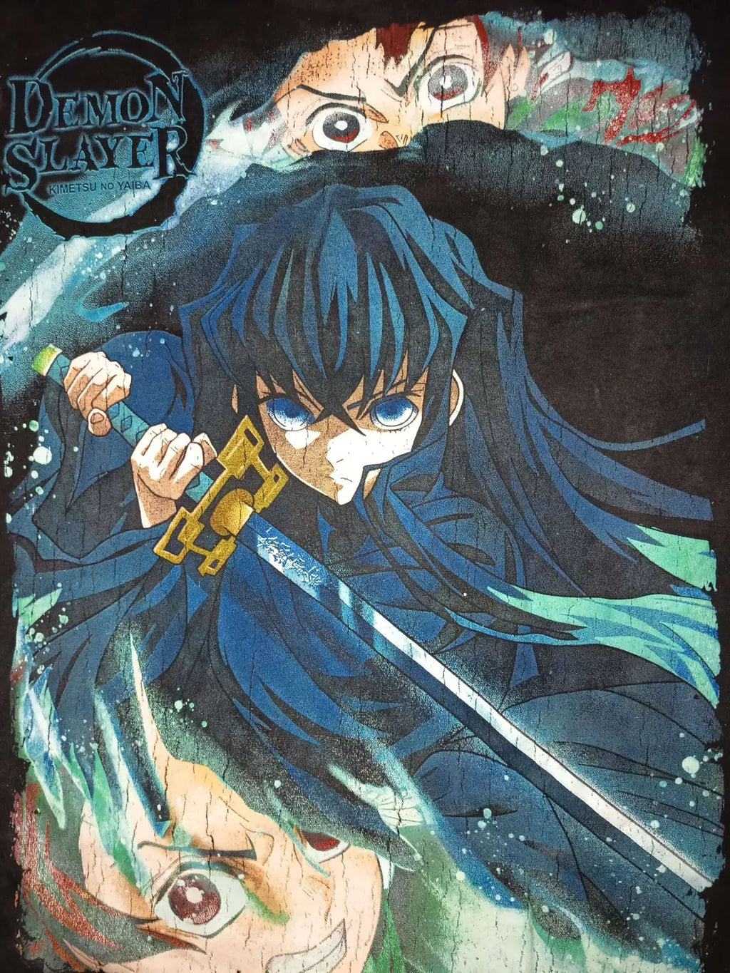 Demon Slayer - Muichiro Tokito - Faded Black T-Shirt back zoom