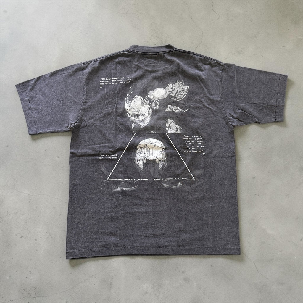 Ghost in the Shell - Red Silhouette - Faded Black T-Shirt back