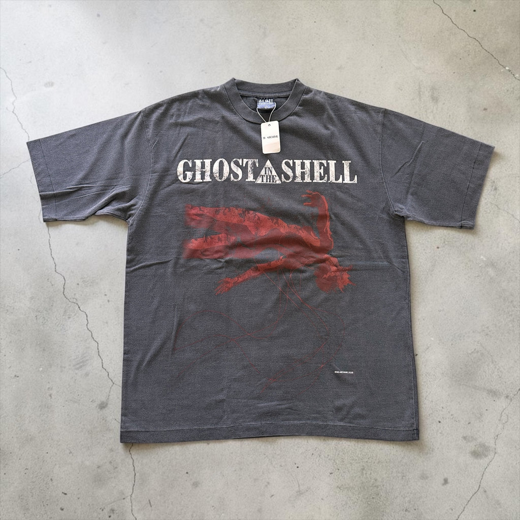 Ghost in the Shell - Red Silhouette - Faded Black T-Shirt front