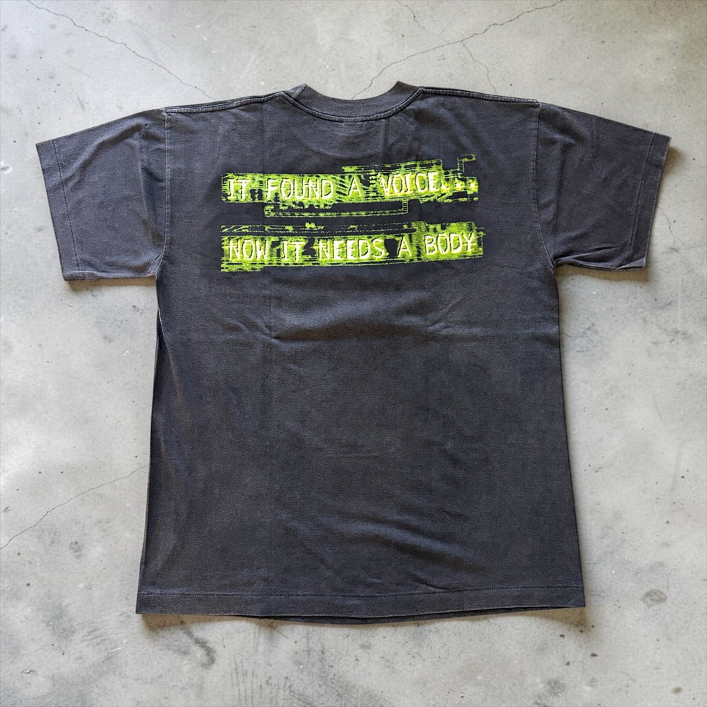 Ghost in the Shell - White Hair - Faded Black T-Shirt back