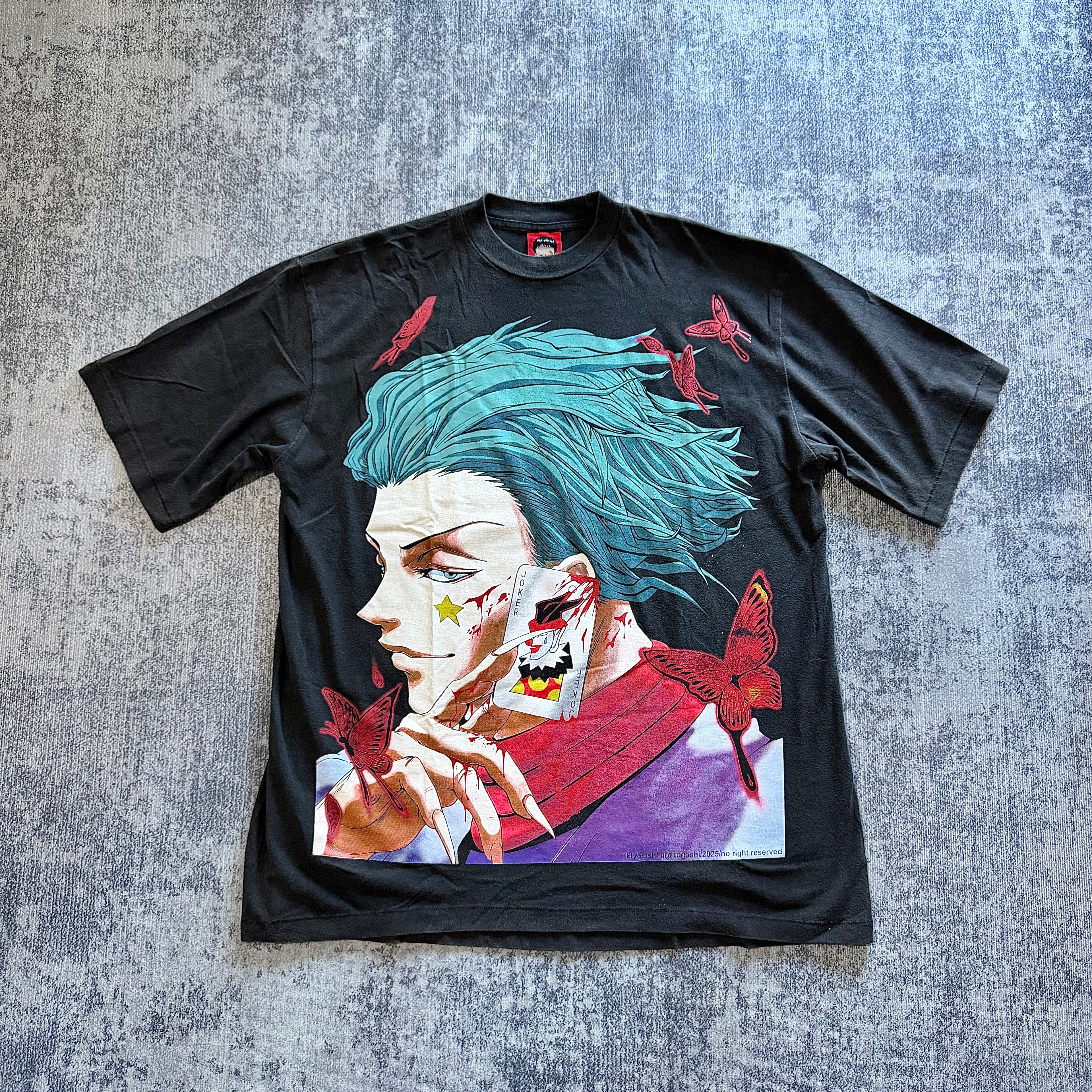 Hunter_x_Hunter_-_Hisoka_Faded_Black_T-Shirt_front
