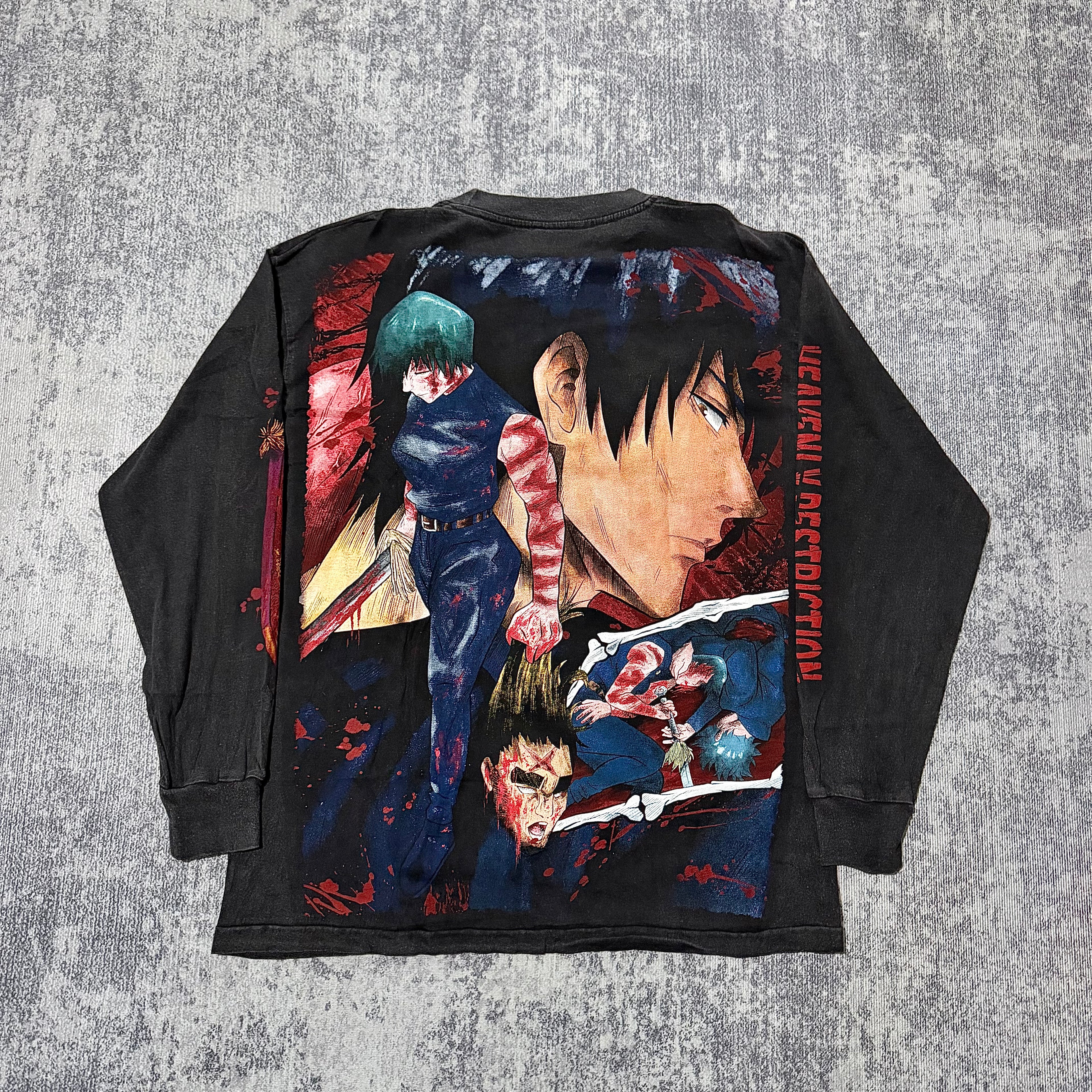 Jujutsi Kaisen - Maki Heavenly Restriction - Faded Black Longsleeve Shirt back