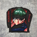 Jujutsi Kaisen - Maki Heavenly Restriction - Faded Black Longsleeve Shirt front