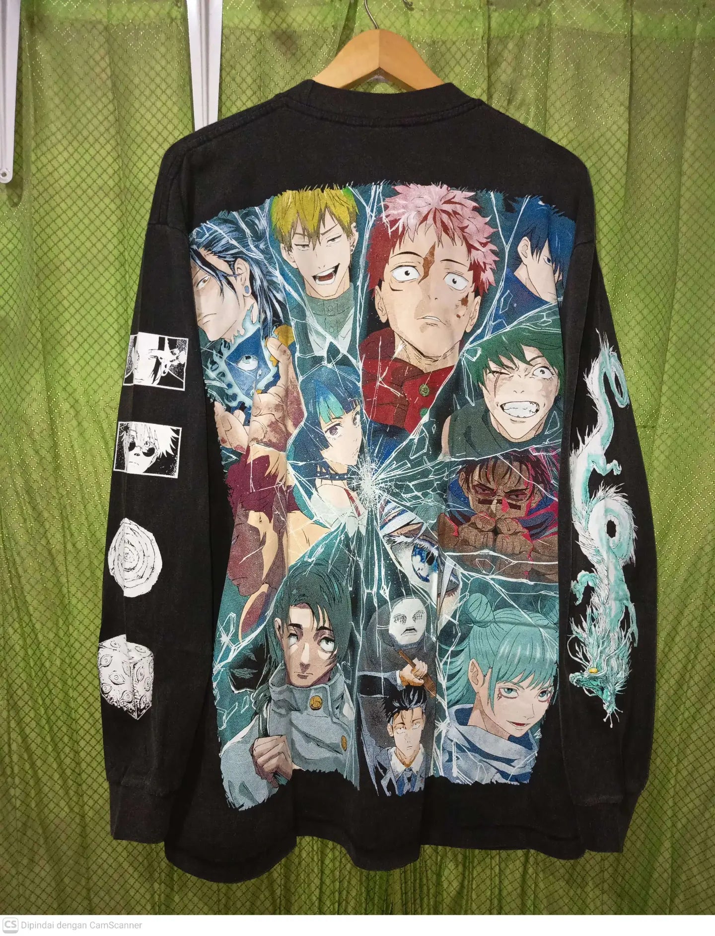 Jujutsu Kaisen - Kenjaku Faded Black Long Sleeve Shirt - XL back