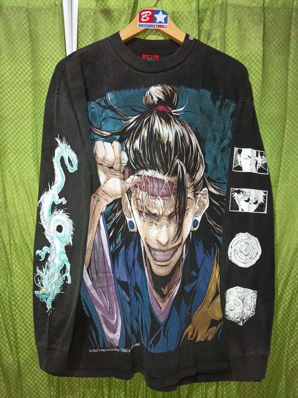 Jujutsu Kaisen - Kenjaku Faded Black Long Sleeve Shirt - XL front