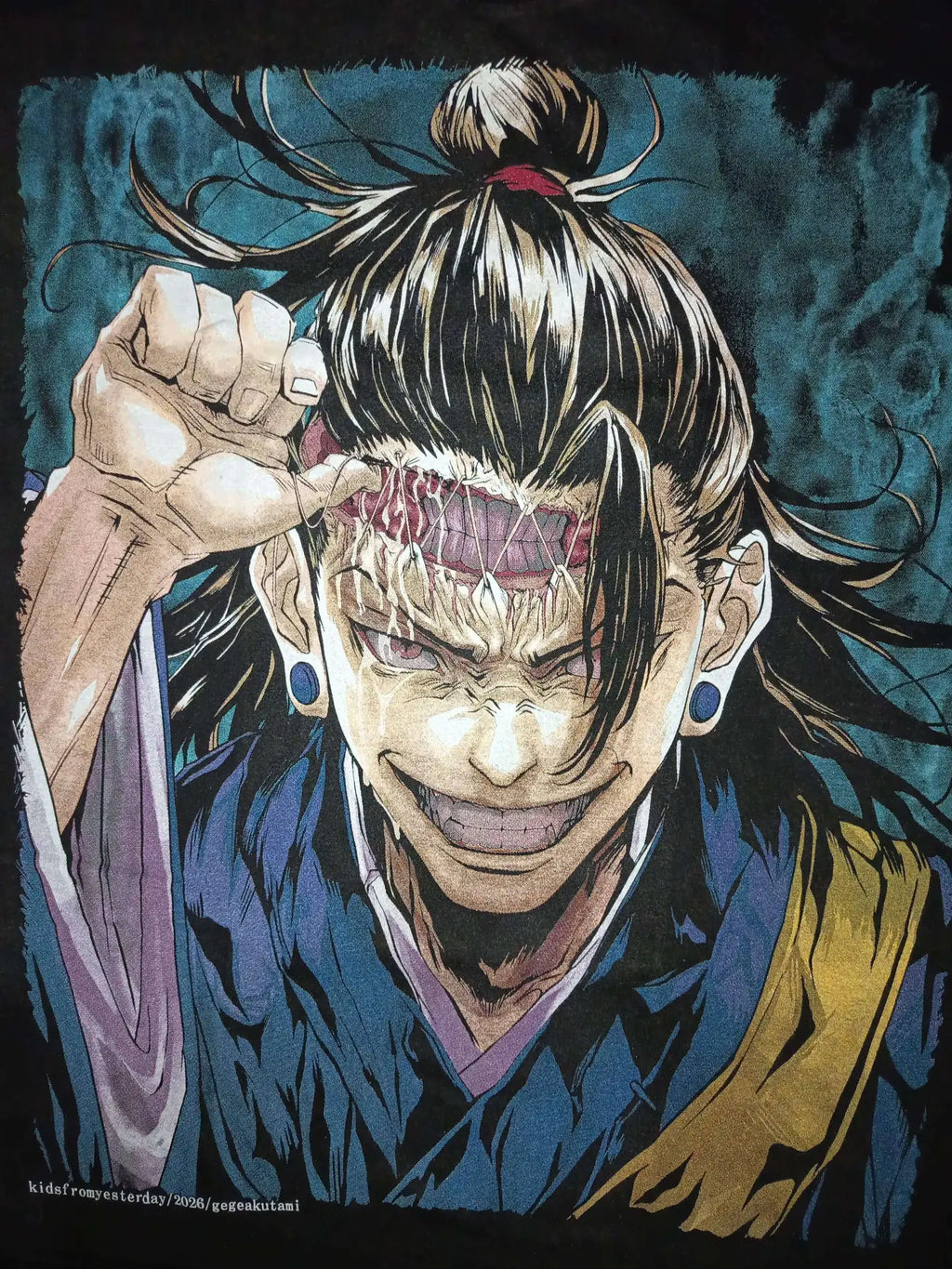 Jujutsu Kaisen - Kenjaku Faded Black Long Sleeve Shirt - XL front zoom
