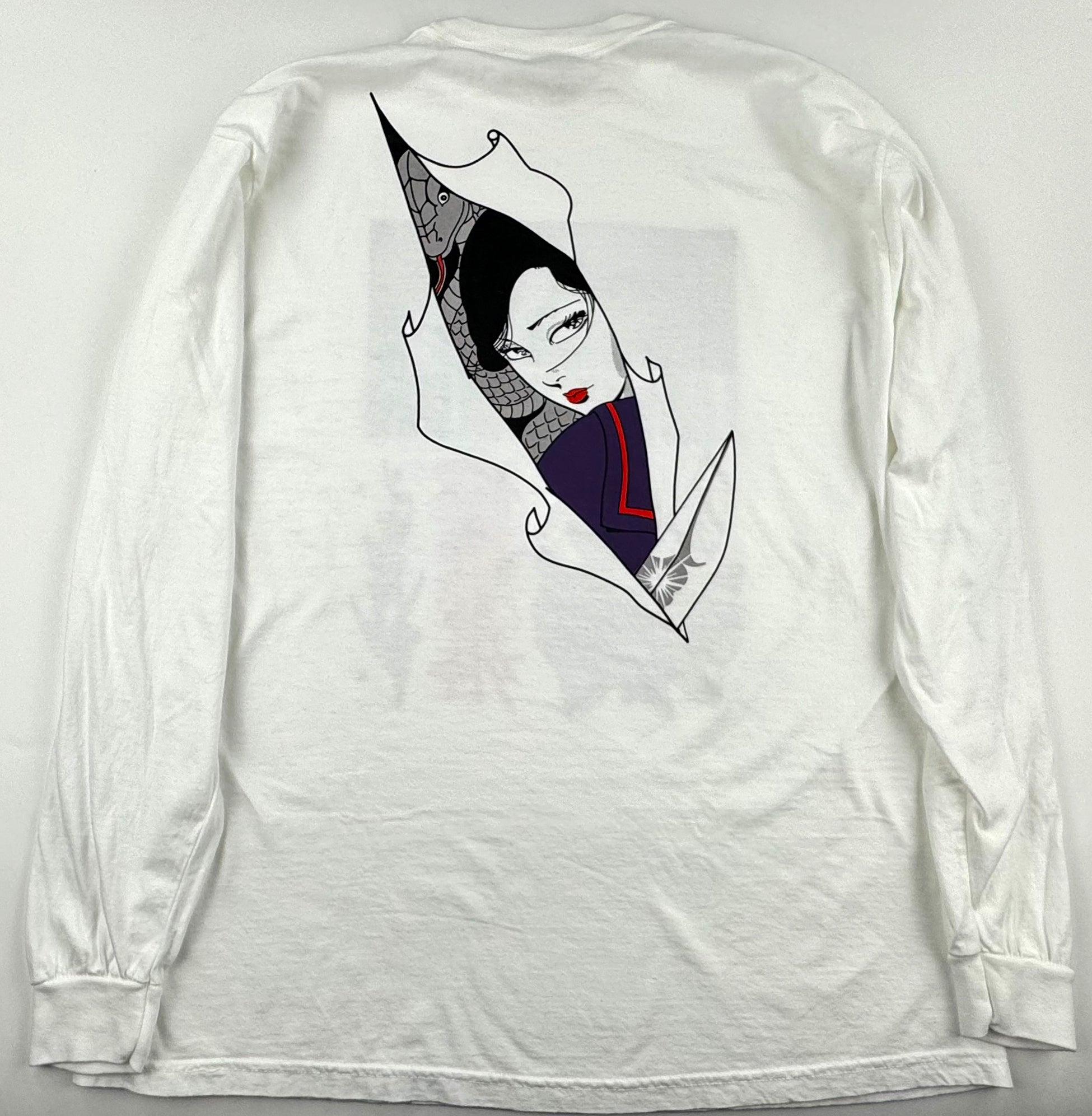 Lady Snowblood - white long sleeve Back
