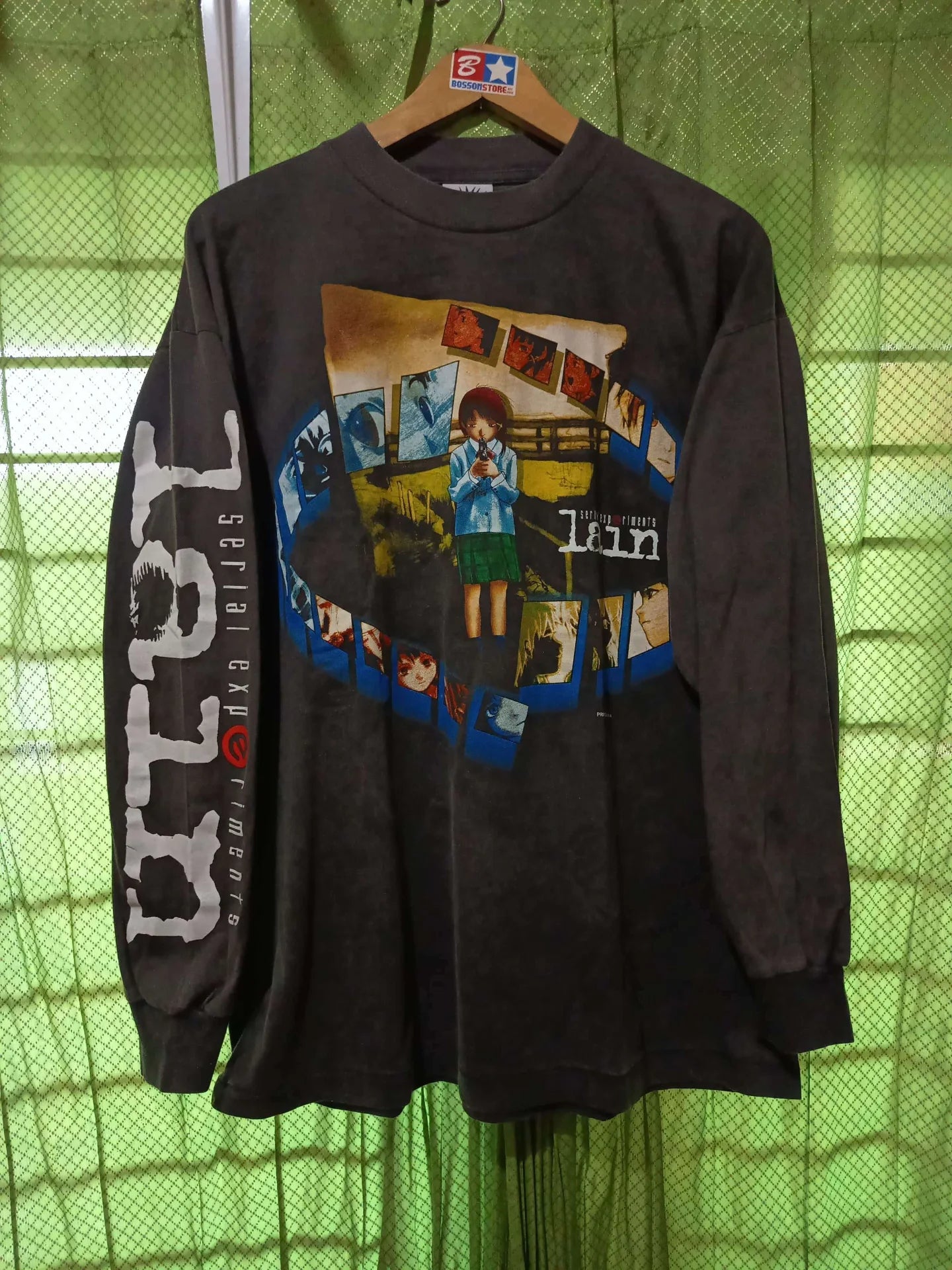 Lain - Faded Black Longsleeve Shirt front