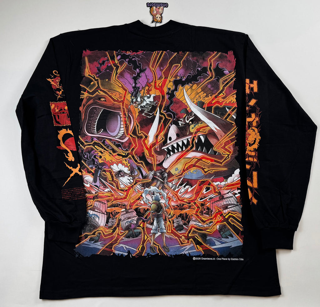 One Piece - Luffy Nika Red Eyes Bigface - Longsleeve Shirt - 2XL
