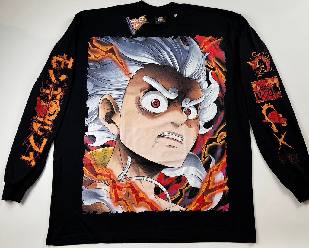 One Piece - Luffy Nika Red Eyes Bigface - Longsleeve Shirt - 2XL