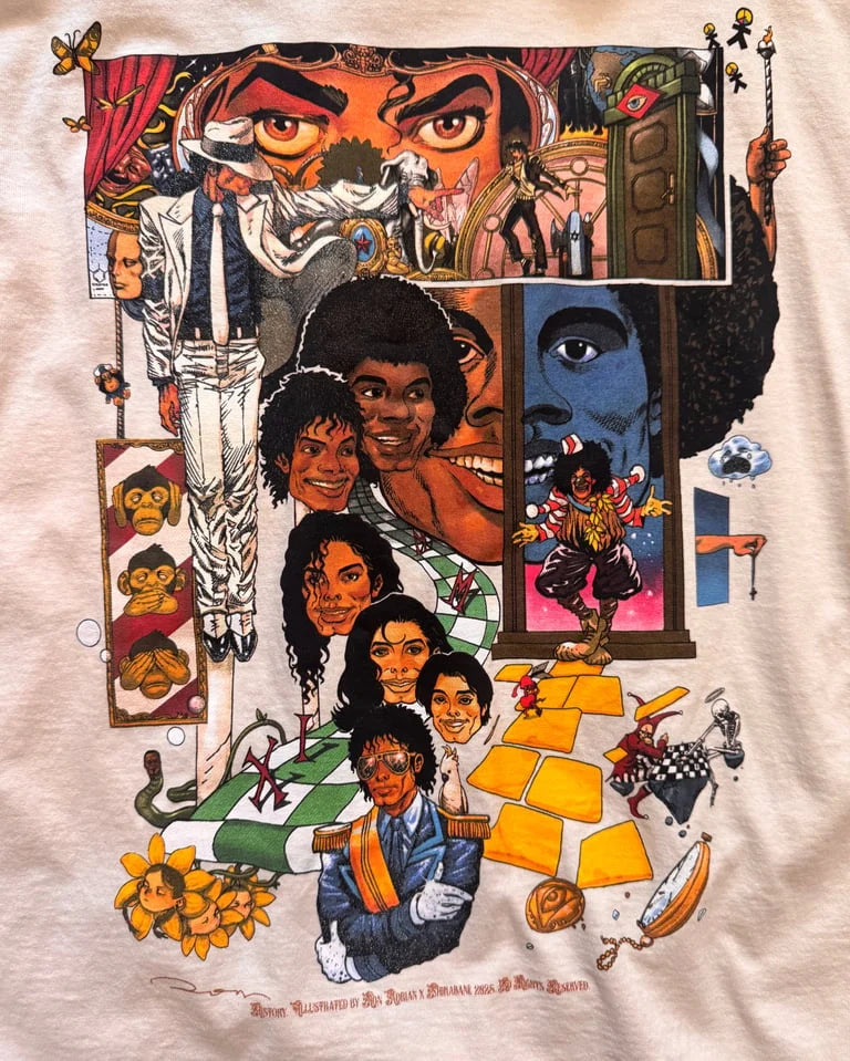 Michael Jackson - HIStory, Metallic ink - Chocolate T-Shirt - L