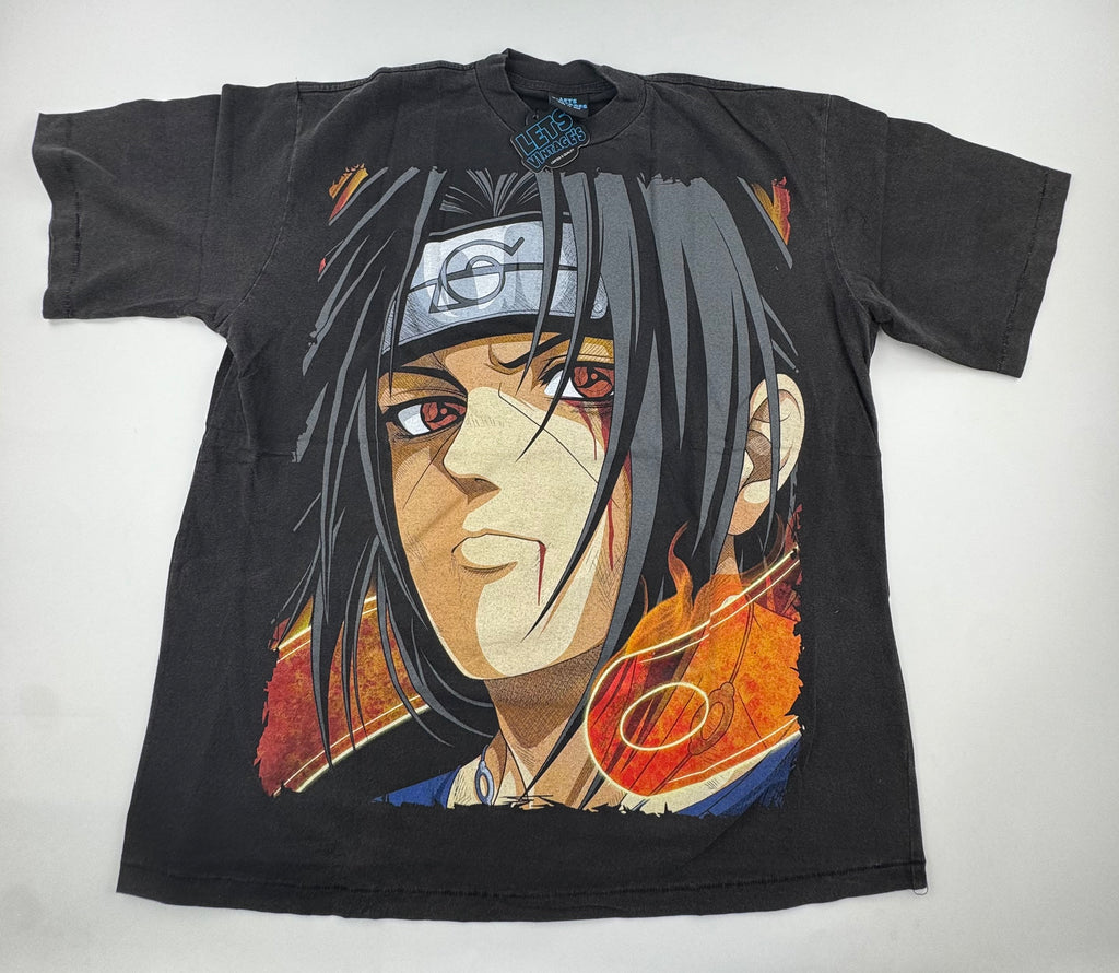 Naruto - Itachi vs Sasuke - Final Battle - Faded Black T-Shirt - L