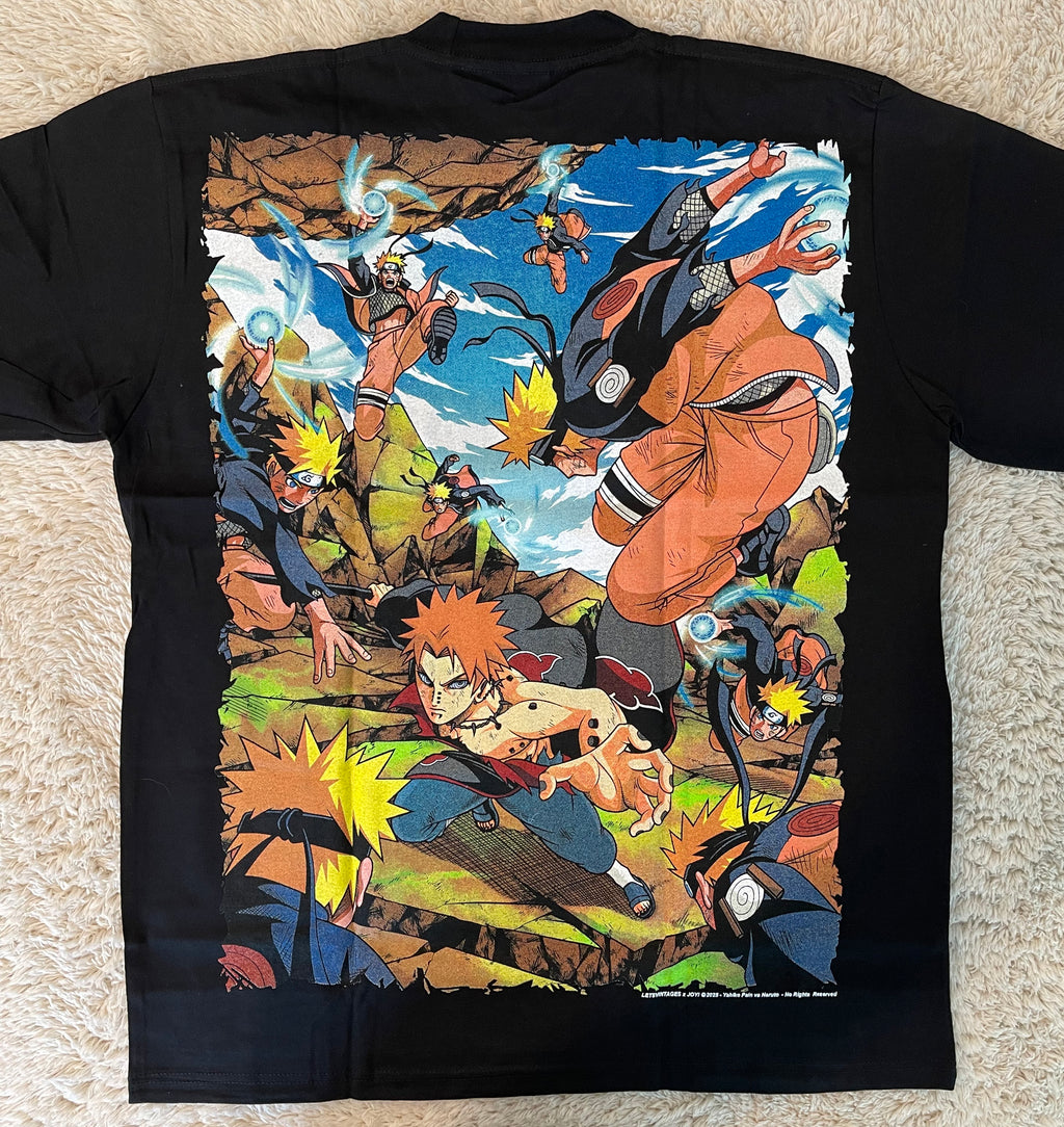 Naruto - Naruto vs Yahiko Pain Ball - Faded T-Shirt - XL