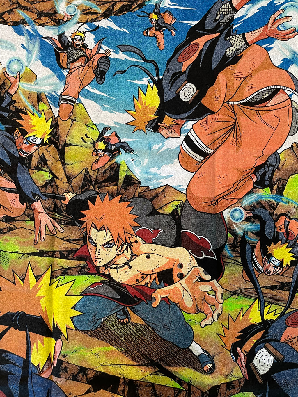 Naruto - Naruto vs Yahiko Pain Ball - Faded T-Shirt - XL