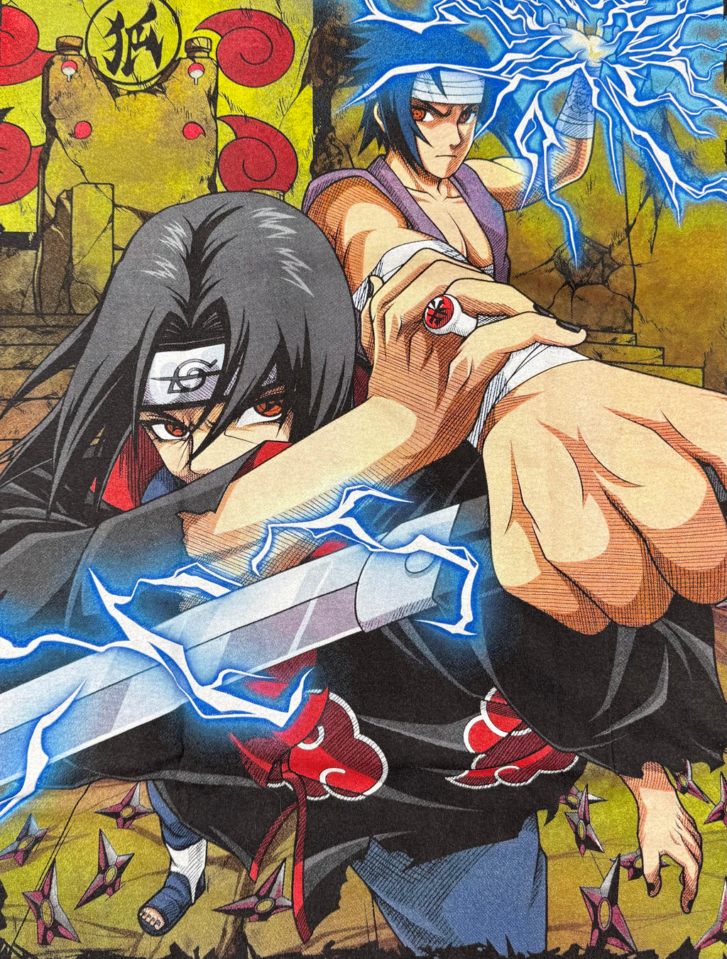 Naruto - Itachi vs Sasuke - final battle - faded black XL - 2 Back Zoom
