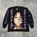 Naruto - Sasuke Smiling Curse - Black Longsleeve Shirt front