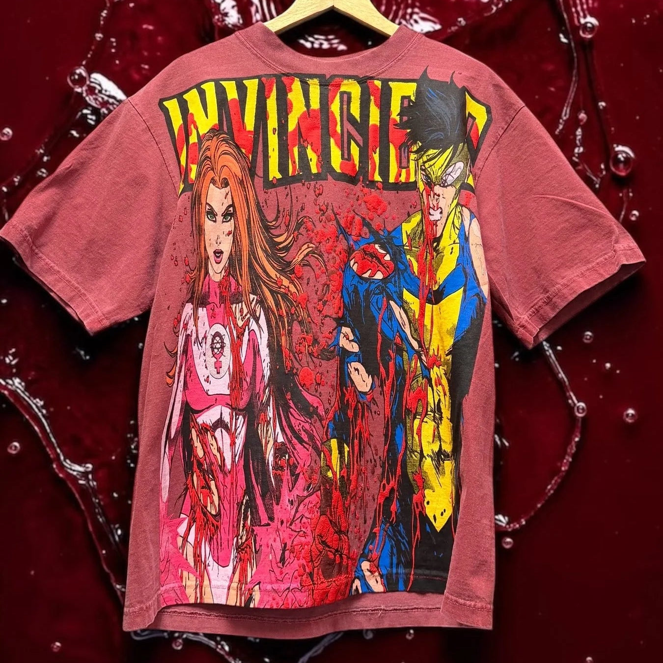 Omni Man Battle Beast Front - Atom Eve & Mark Invincible back red