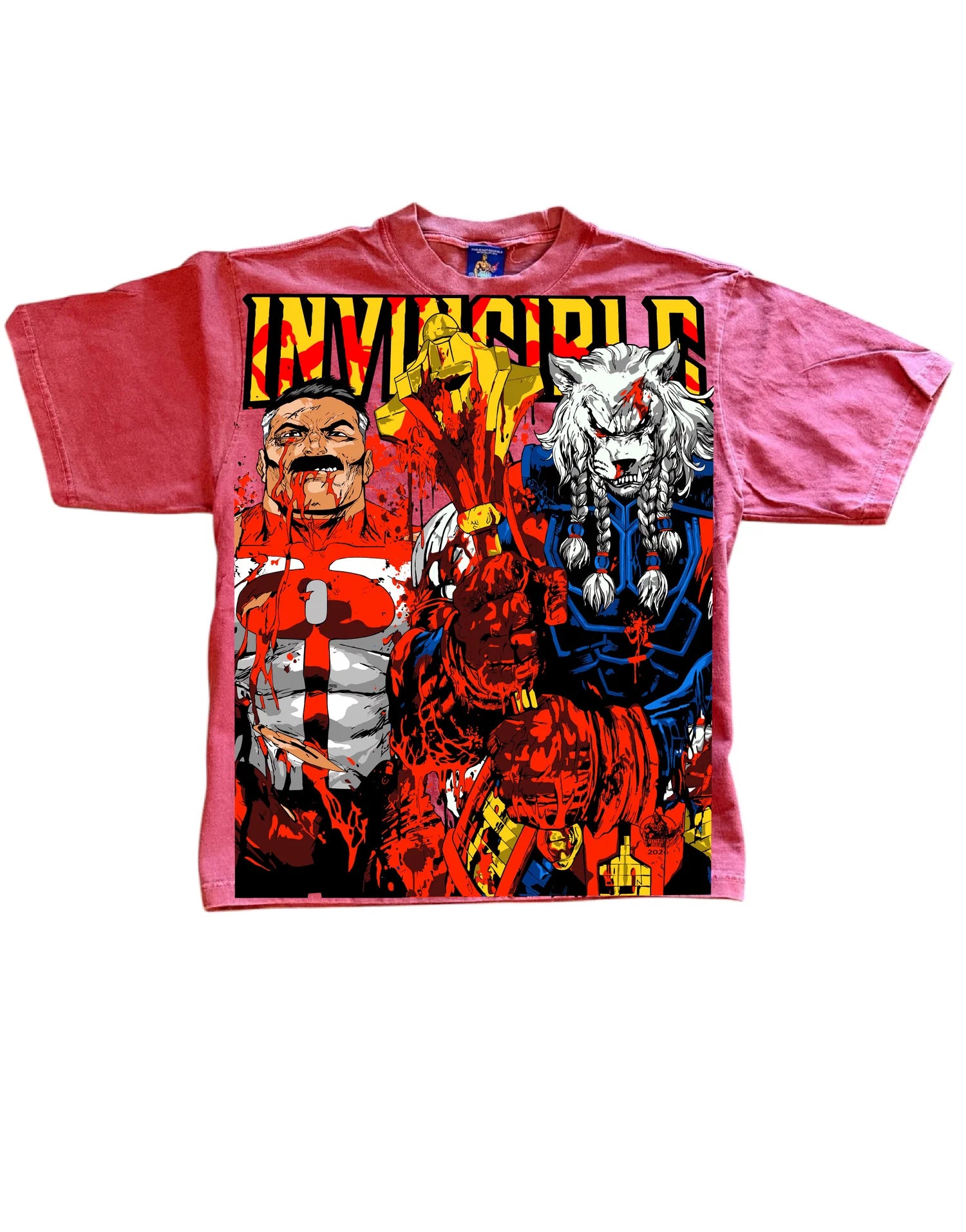 Omni Man Battle Beast Front - Atom Eve & Mark Invincible front red