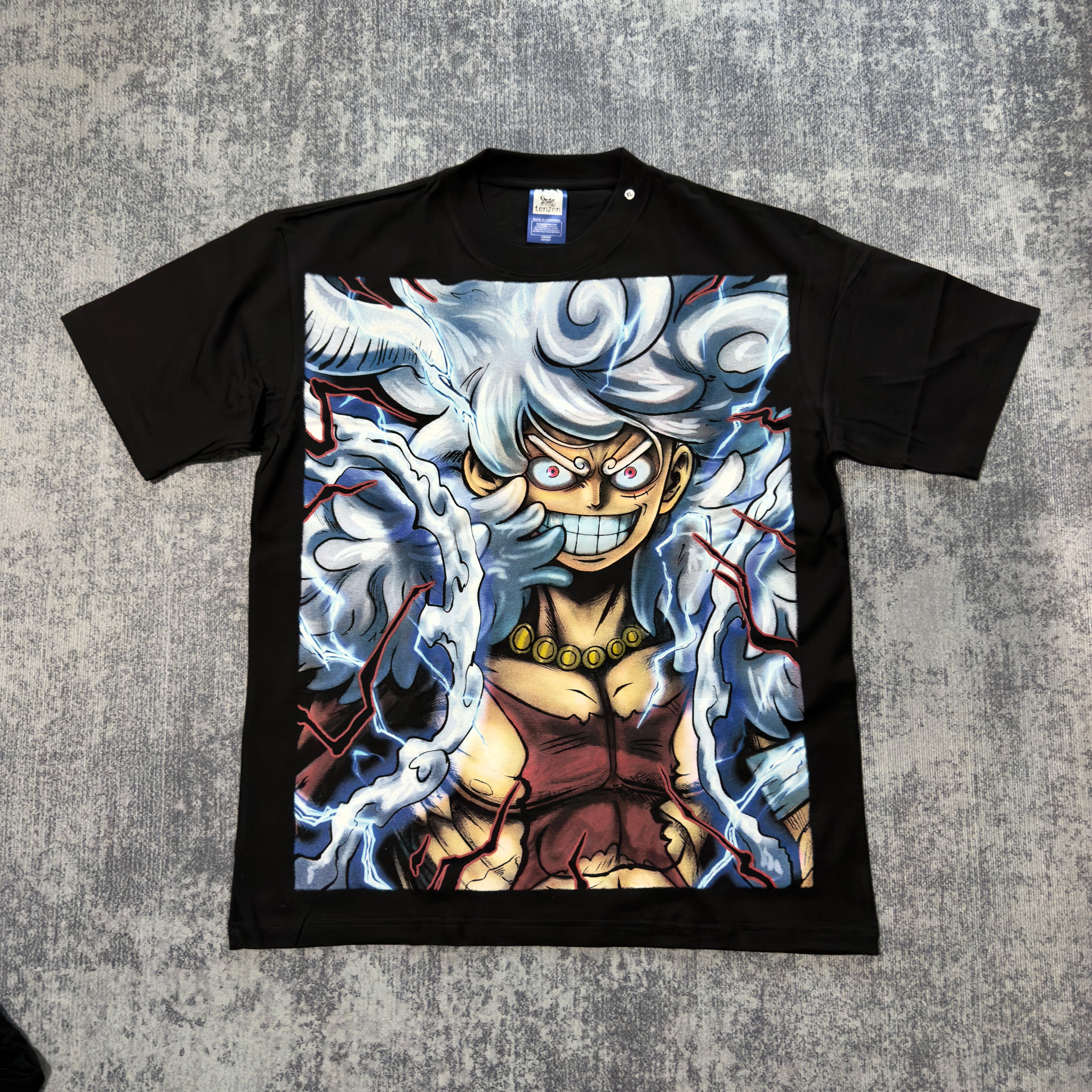 One Piece - Luffy Nika Crazy Face Chest T-Shirt - XL