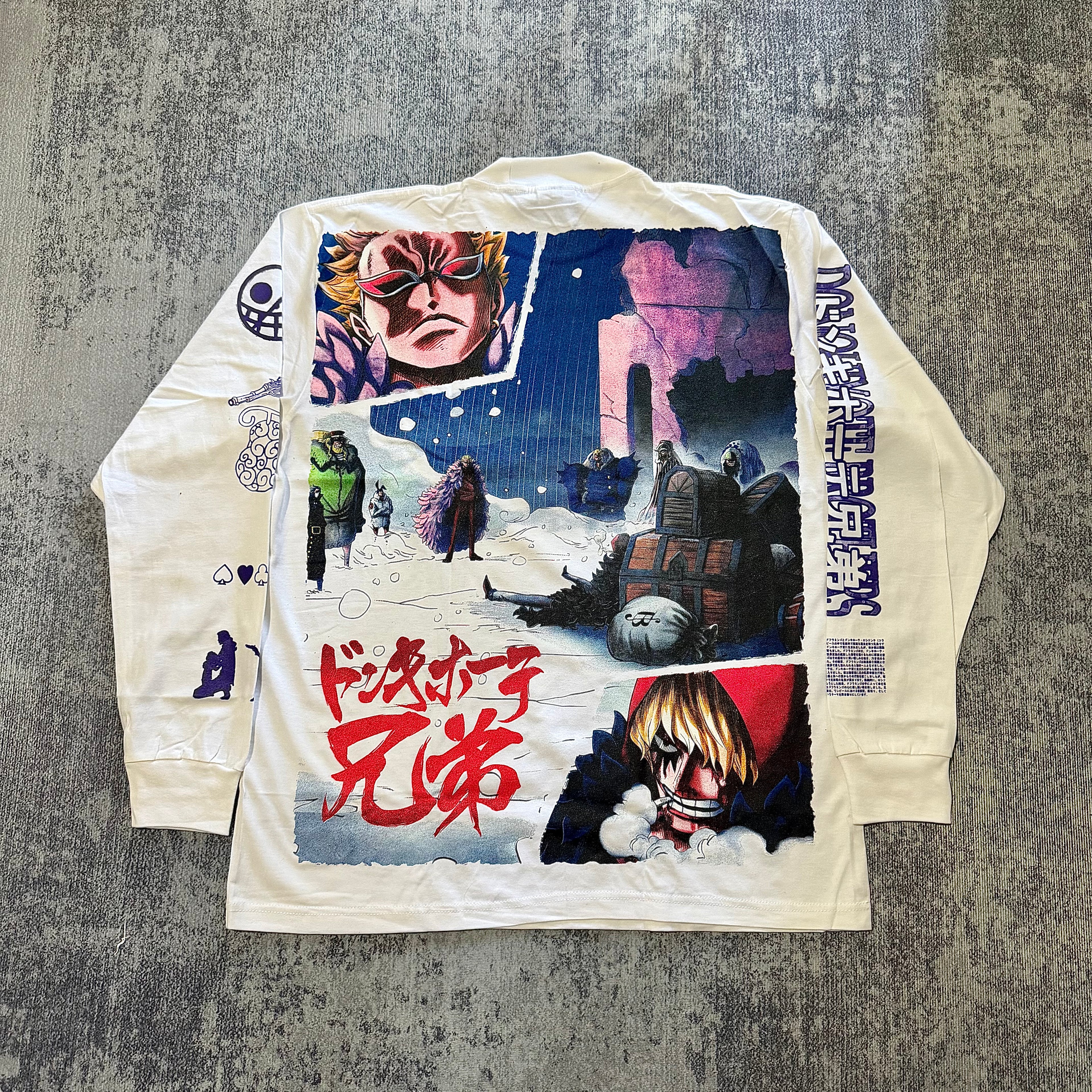 One Piece - Ace, Sabo, Luffy ASL - White Longsleeve Shirt back