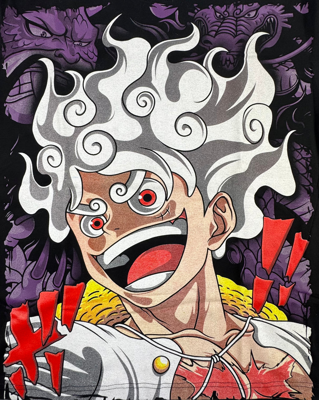 One Piece - Gear 5 - Luffy vs Kaido - black L - 2 Front Zoom