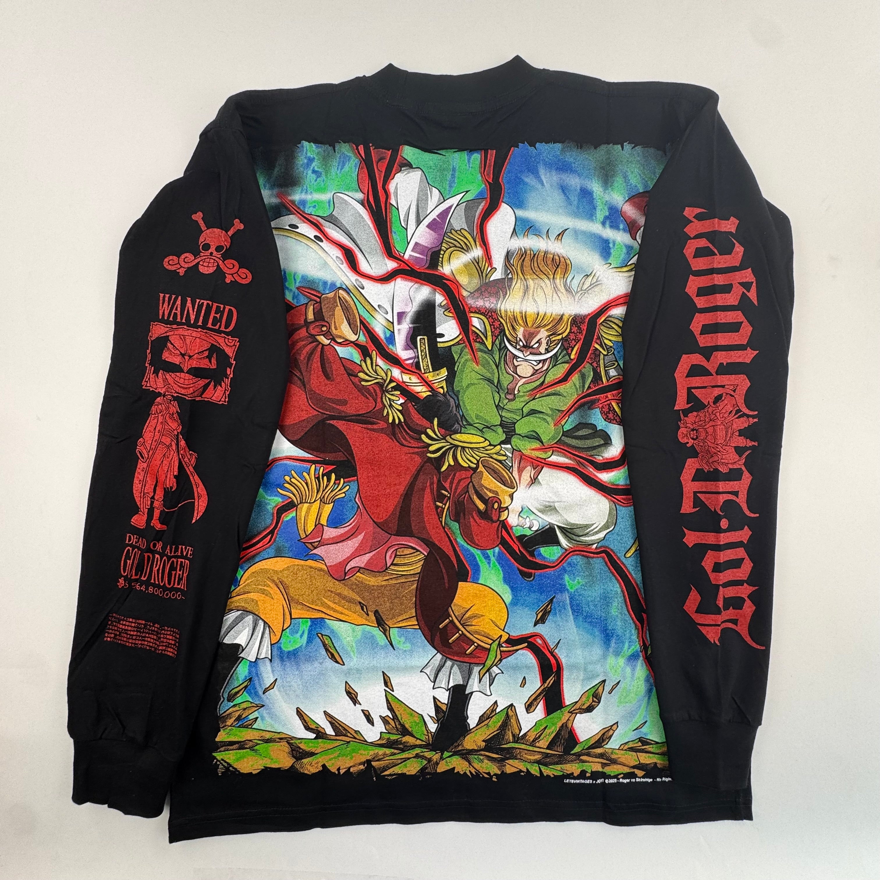 One Piece - Gol D. Roger vs Shirohige - black longsleeve Back