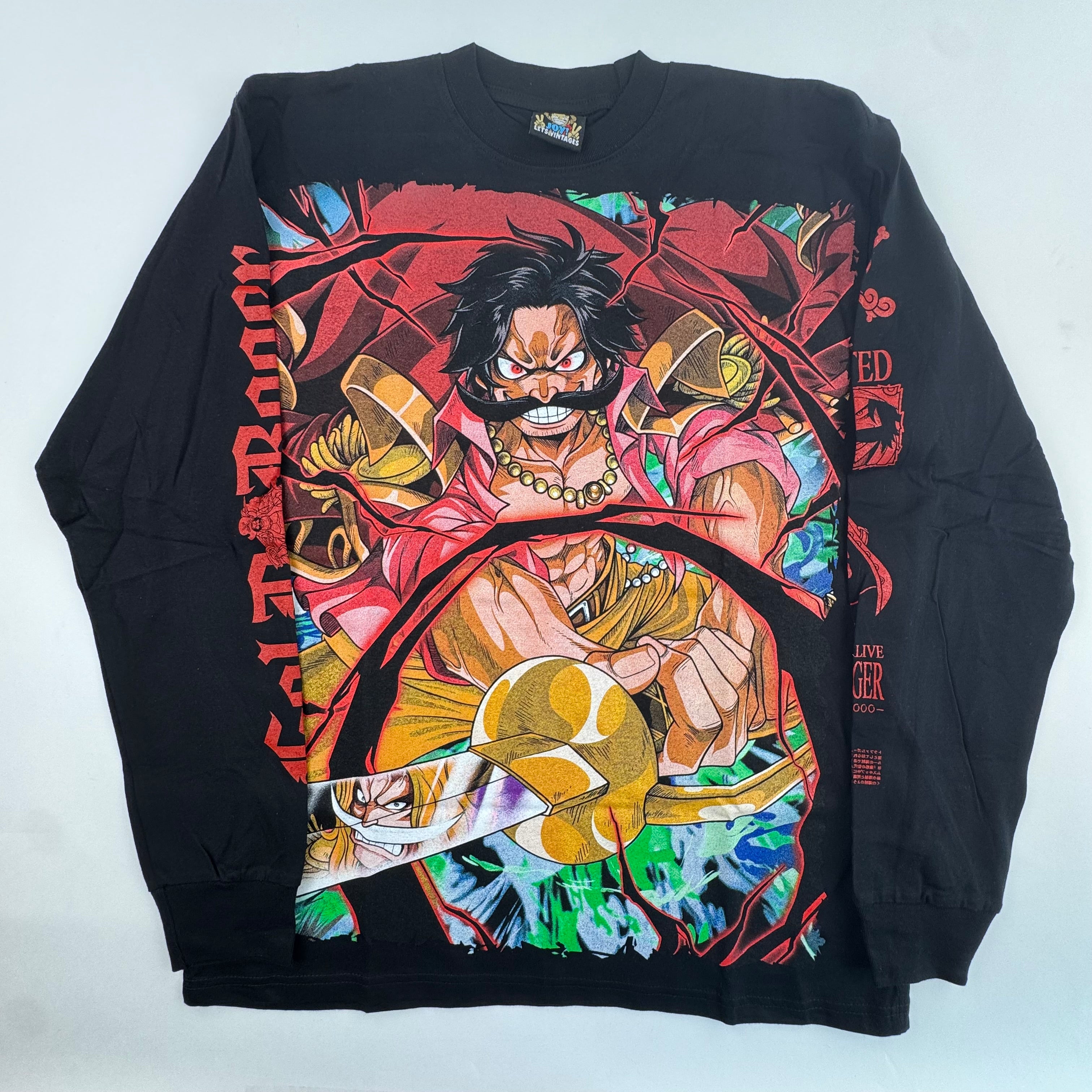 One Piece - Gol D. Roger vs Shirohige - black longsleeve Front