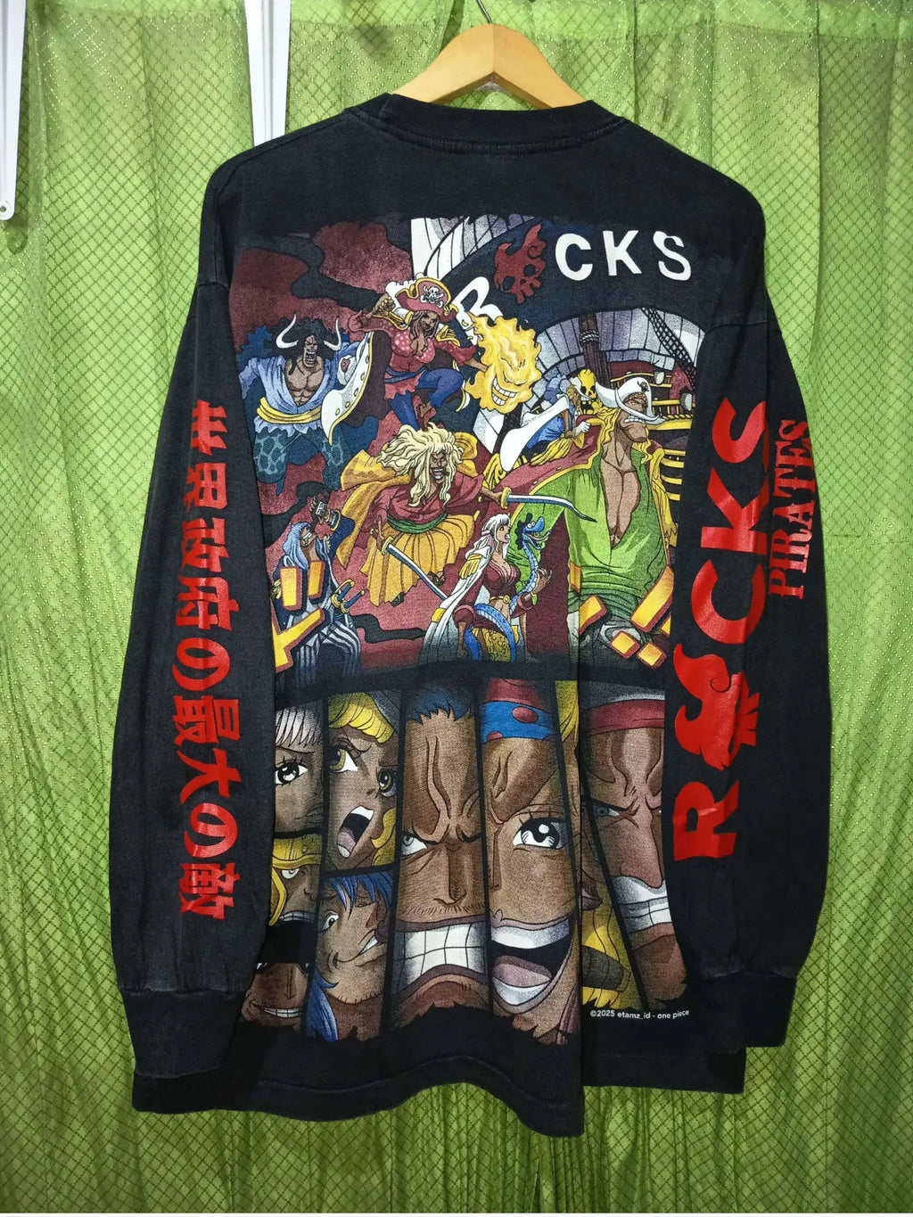 One Piece - Rocks D Xebec Pirates - Faded Black Longsleeve Shirt back