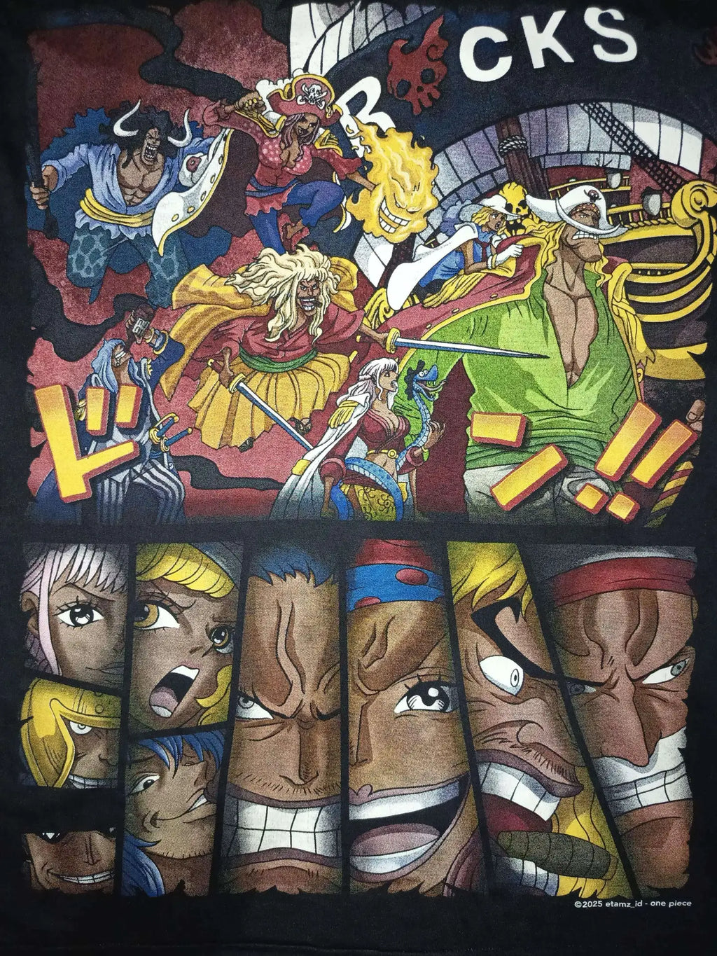 One Piece - Rocks D Xebec Pirates - Faded Black Longsleeve Shirt back zoom