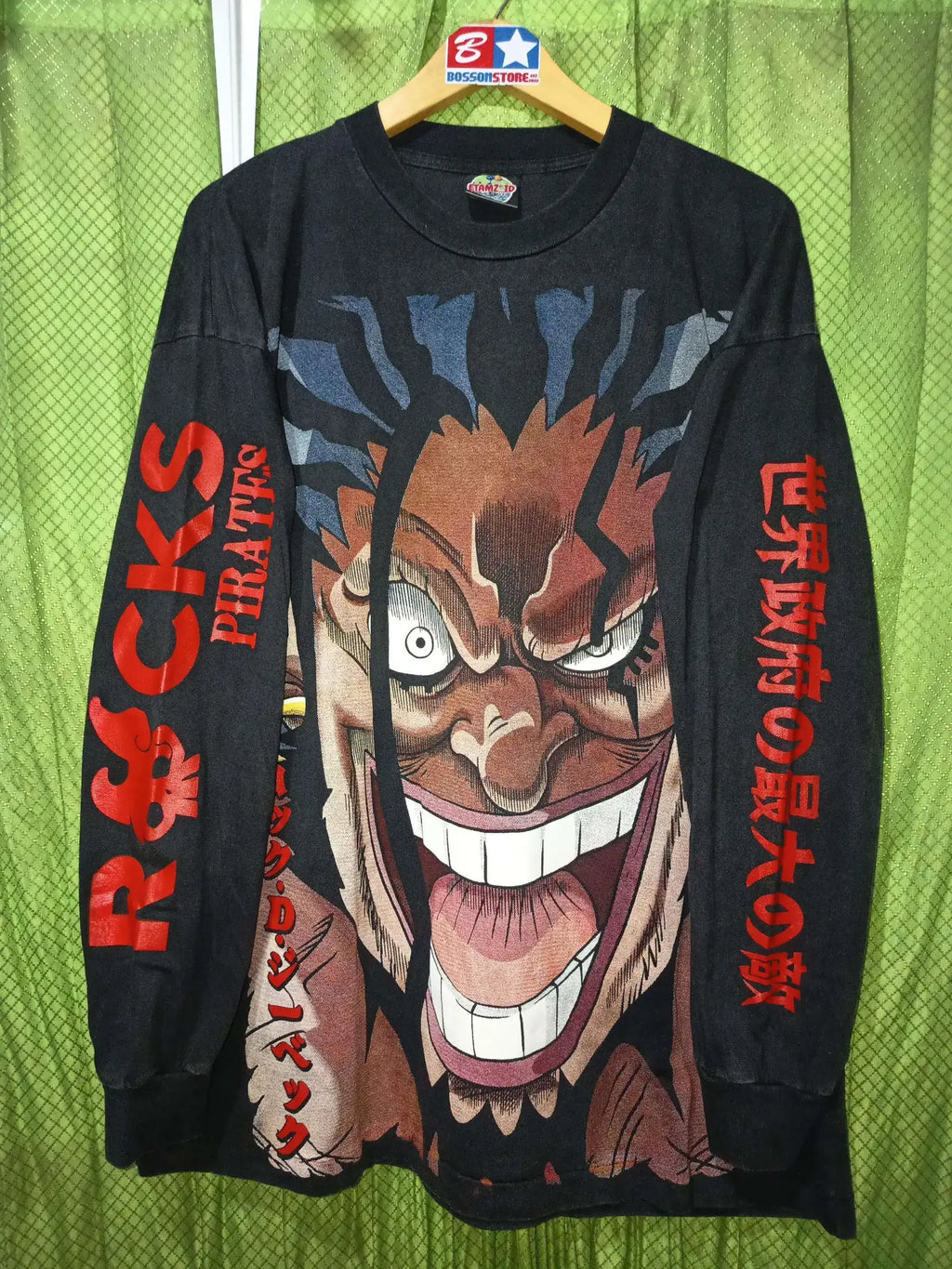 One Piece - Rocks D Xebec Pirates - Faded Black Longsleeve Shirt front