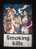 One Piece - Smoking Kills - Faded Black T-Shirt front zoom