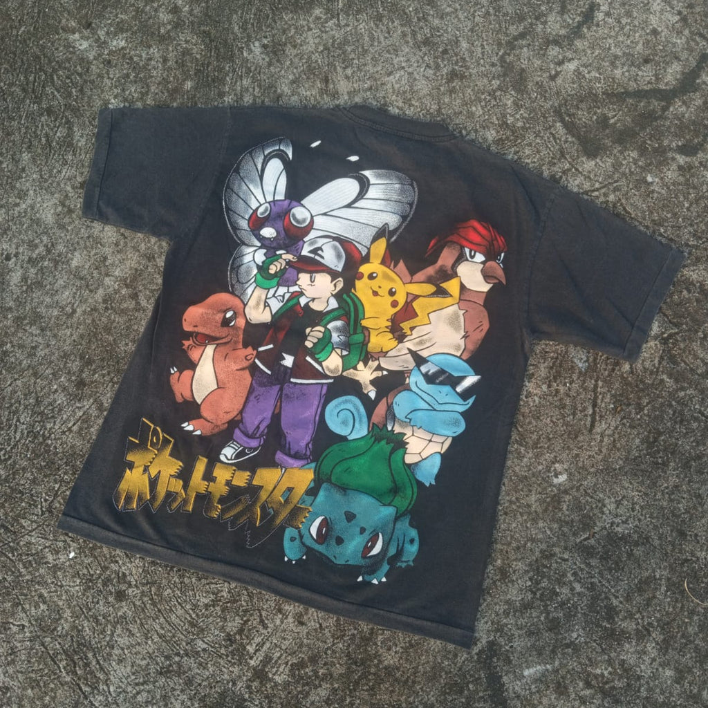 Pokemon - Bulbasaur - Faded Black T-Shirt back