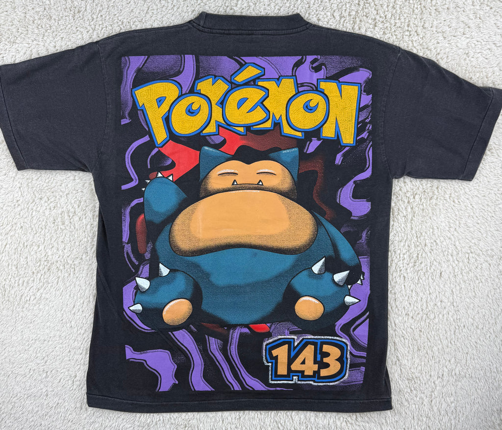 Pokemon - Pocket Monsters : Snorlax 143 - Faded Black T-Shirt - XL back