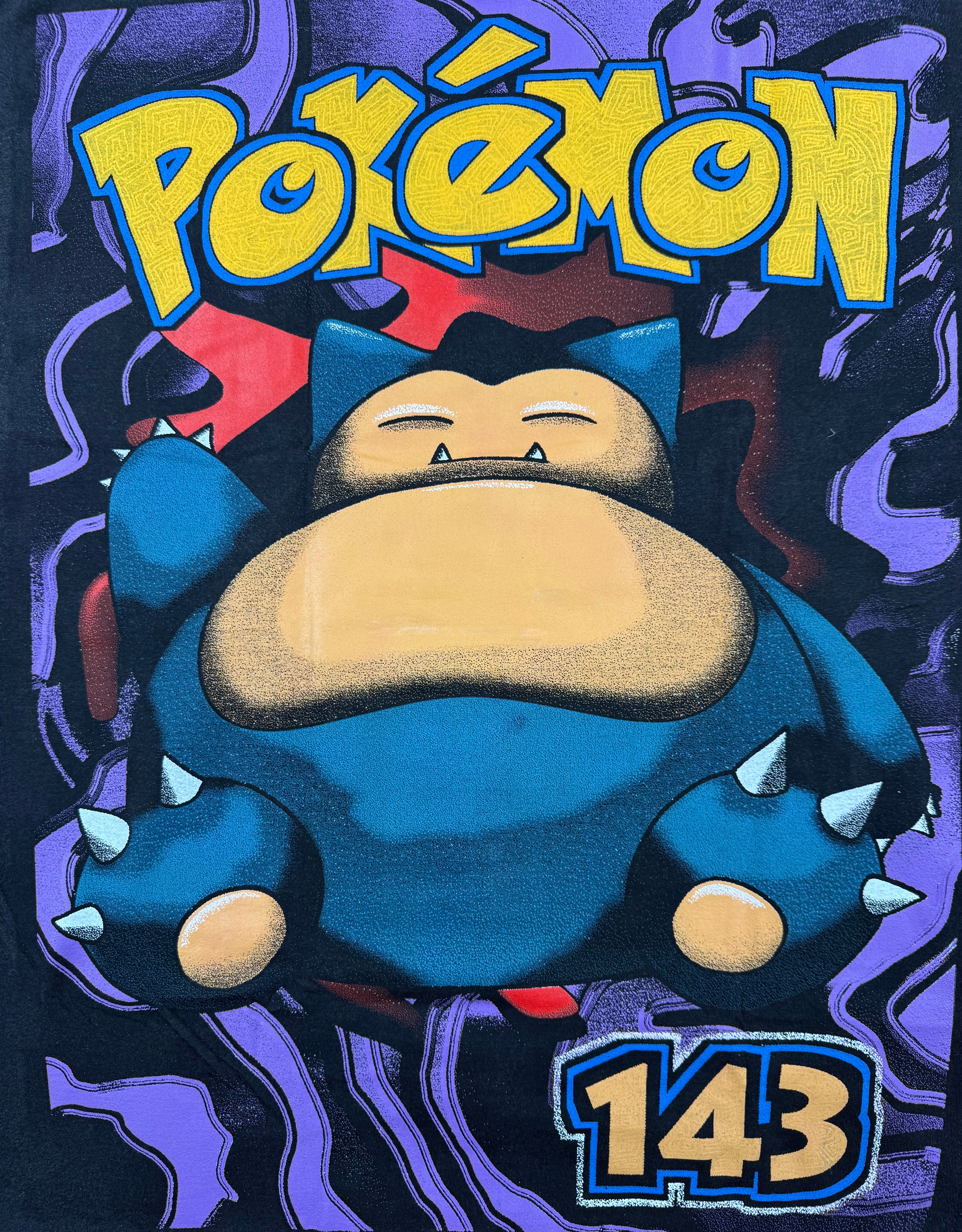 Pokemon - Pocket Monsters : Snorlax 143 - Faded Black T-Shirt - XL back zoom