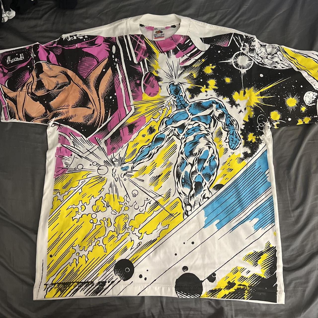 Silver Surfer and Galactus face white front