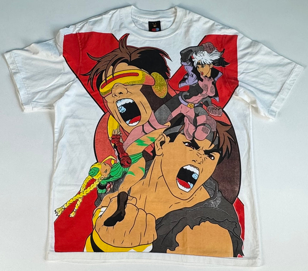 Street Fighter vs X-Men - Manga Cyclops, Ryu, Rogue, Cammie / Wolverine vs Vega T-Shirt - L