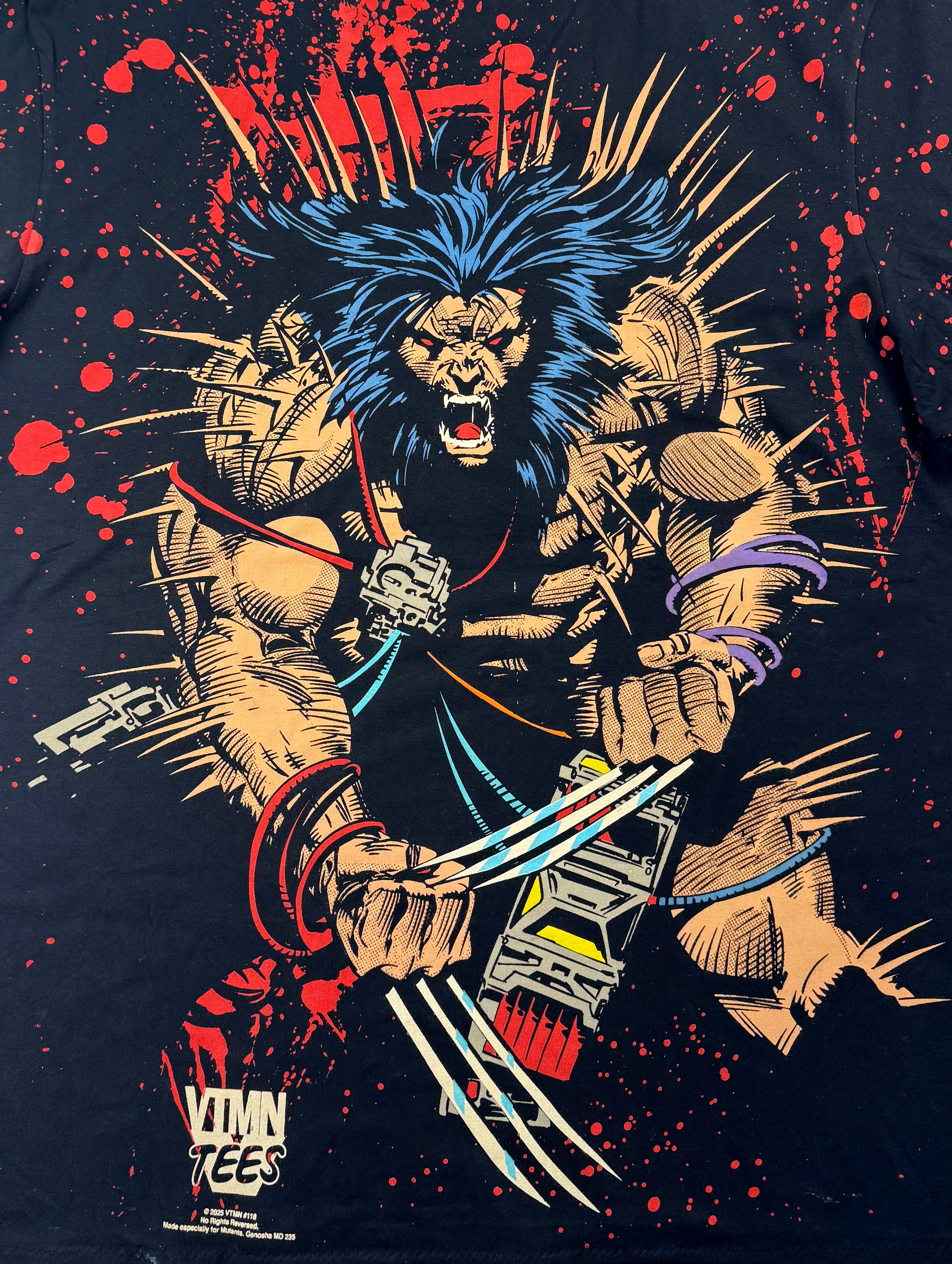 Weapon X / Wolverine - Blood Splatter T-Shirt - 2XL